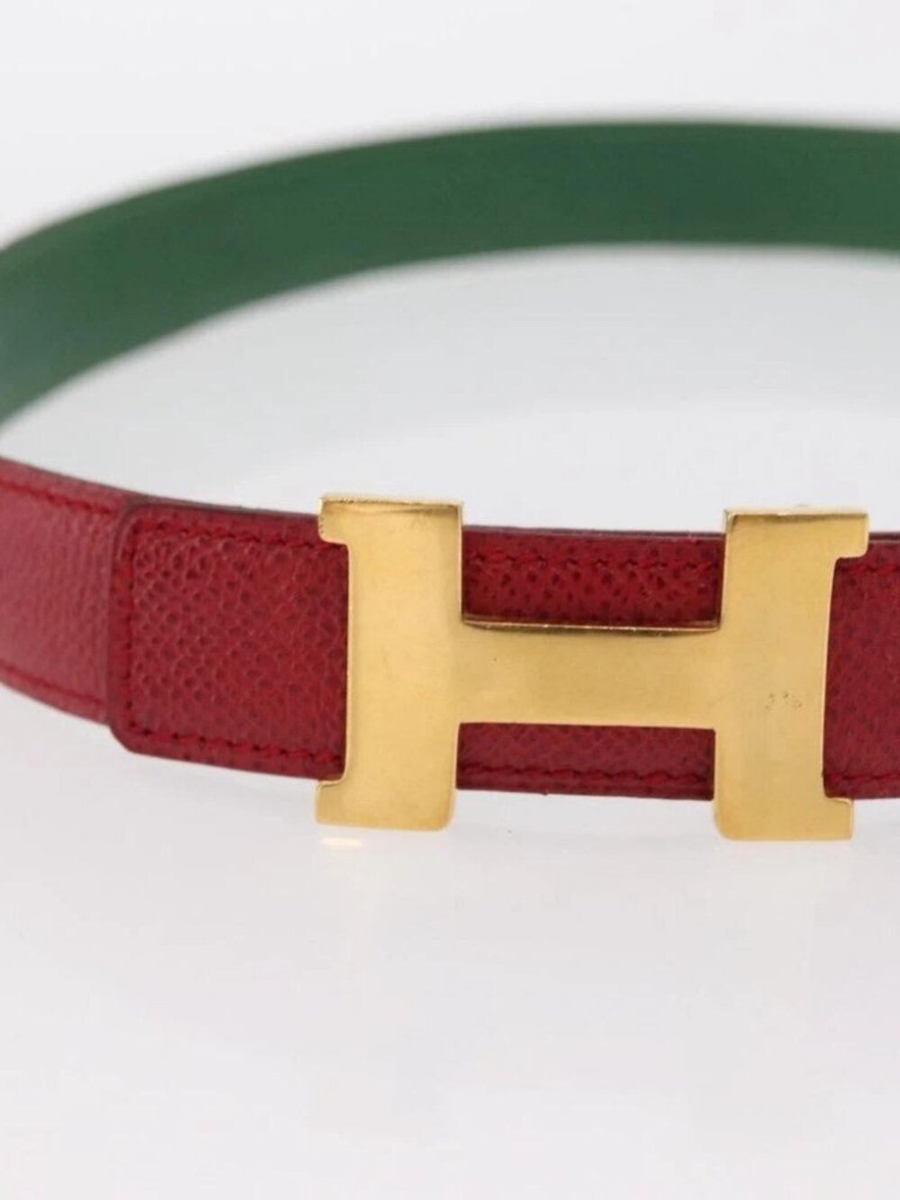 HERMES Constance Belt Leather 28.7" Red Auth - Picture 6 of 11